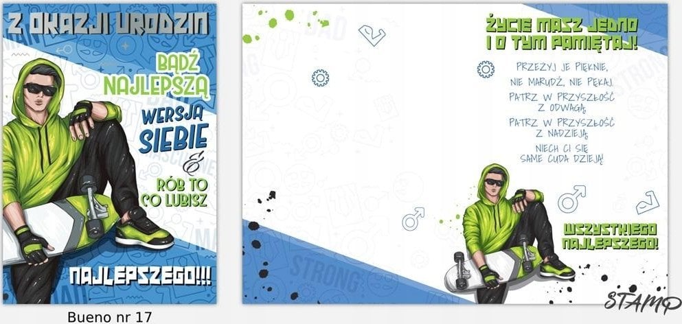 Stamp Karnet Bueno B6 + koperta wzór nr 17 Urodziny