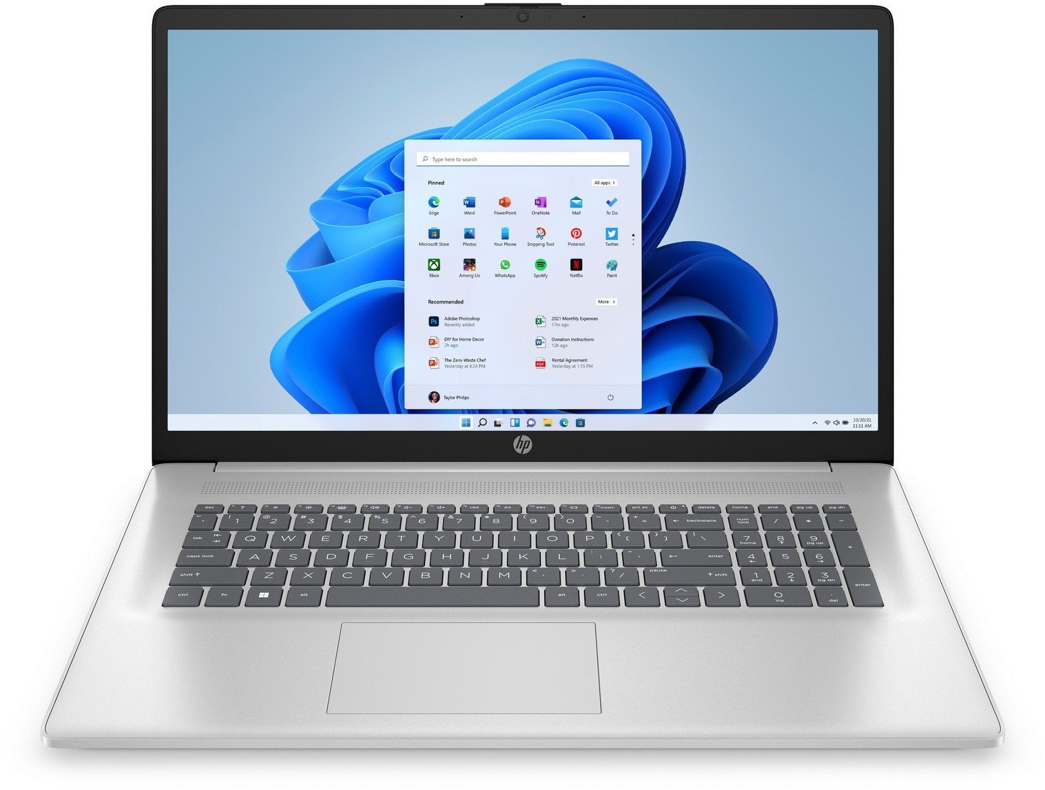 Laptop HP 17-cp3055cl / 9X495UA / AMD Ryzen 5 / 32GB / SSD 1TB / Radeon / HD+ / Dotyk / Win 11 Pro / Srebrny