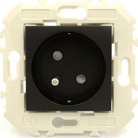 Efapel EFAPEL QUADRO45 GNIAZDO POJEDYNCZE Z UZIEMIENIEM CZARNY 45112 KWPM