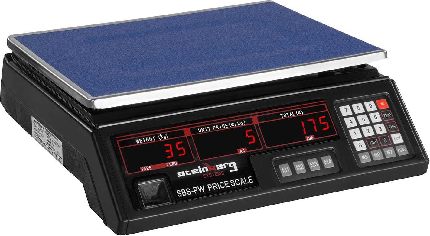 Steinberg Waga sklepowa handlowa cenowa czarna 30kg / 2g