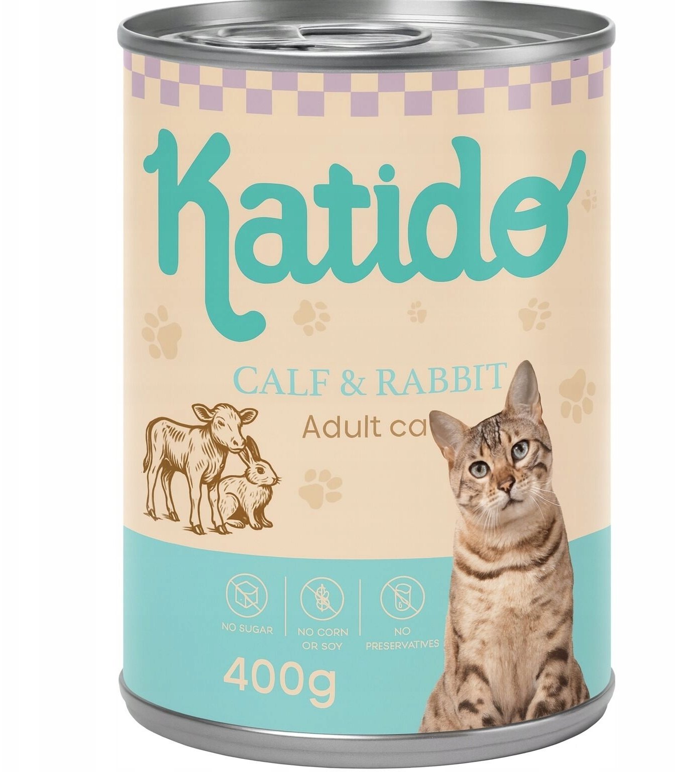 KATIDO Cielęcina z Królikiem mokra karma dla kota 400g