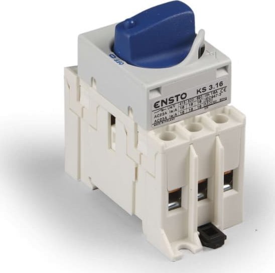 Ensto Rozłącznik izolacyjny 3P 63A z niebieskim pokrętłem montaż DIN KS3.63