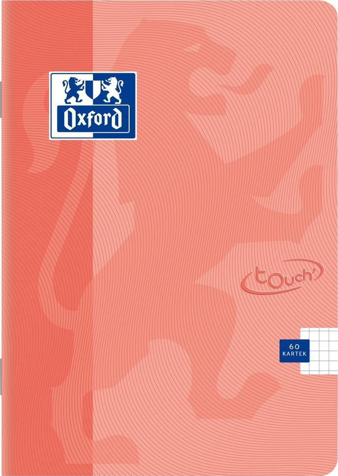 Oxford Zeszyt TOUCH PASTEL A5 60k 90g kratka z marginesem koral 400151700 OXFORD