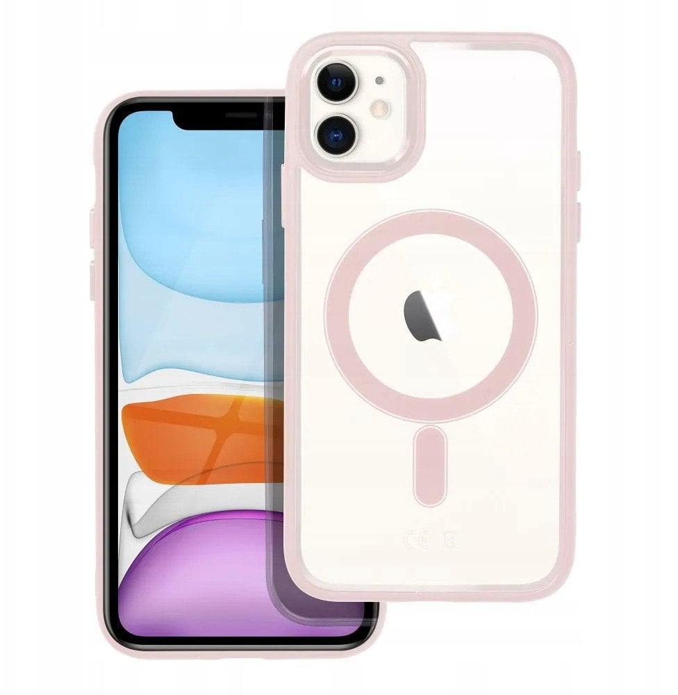 Futerał COLOR EDGE MAG COVER kompatybilny z MagSafe do IPHONE 12 / 12 Pro różowy