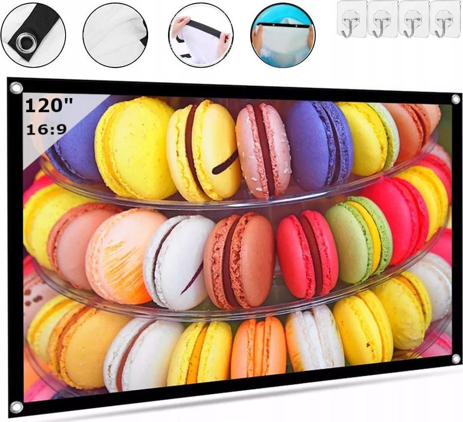 Projektor Zenwire EKRAN PROJEKCYJNY do projektora Przenośny składany 16:9 266x149cm 120 Cali