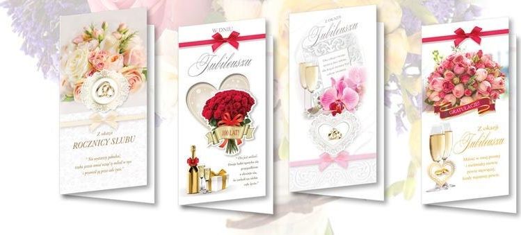 Top Graphic Karnet DL De Lux. Rocznica ślubu MIX (10szt.)