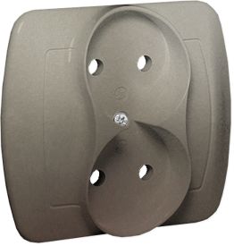 Kontakt-Simon Gniazdo podwójne Simon Akord bez uziemienia 16A satynowy (AG2/29)