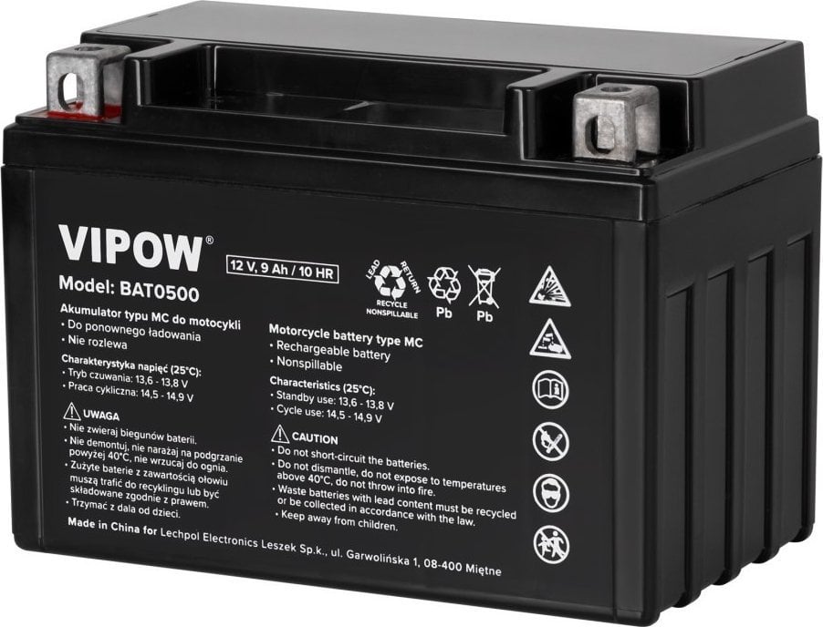 Vipow ML Akumulator VIPOW typ MC do motocykli 12V 9Ah