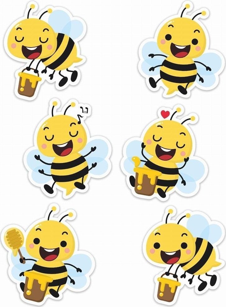 LearnHow Dekoracje okienne dwustronne - Pszczoły 01 6szt