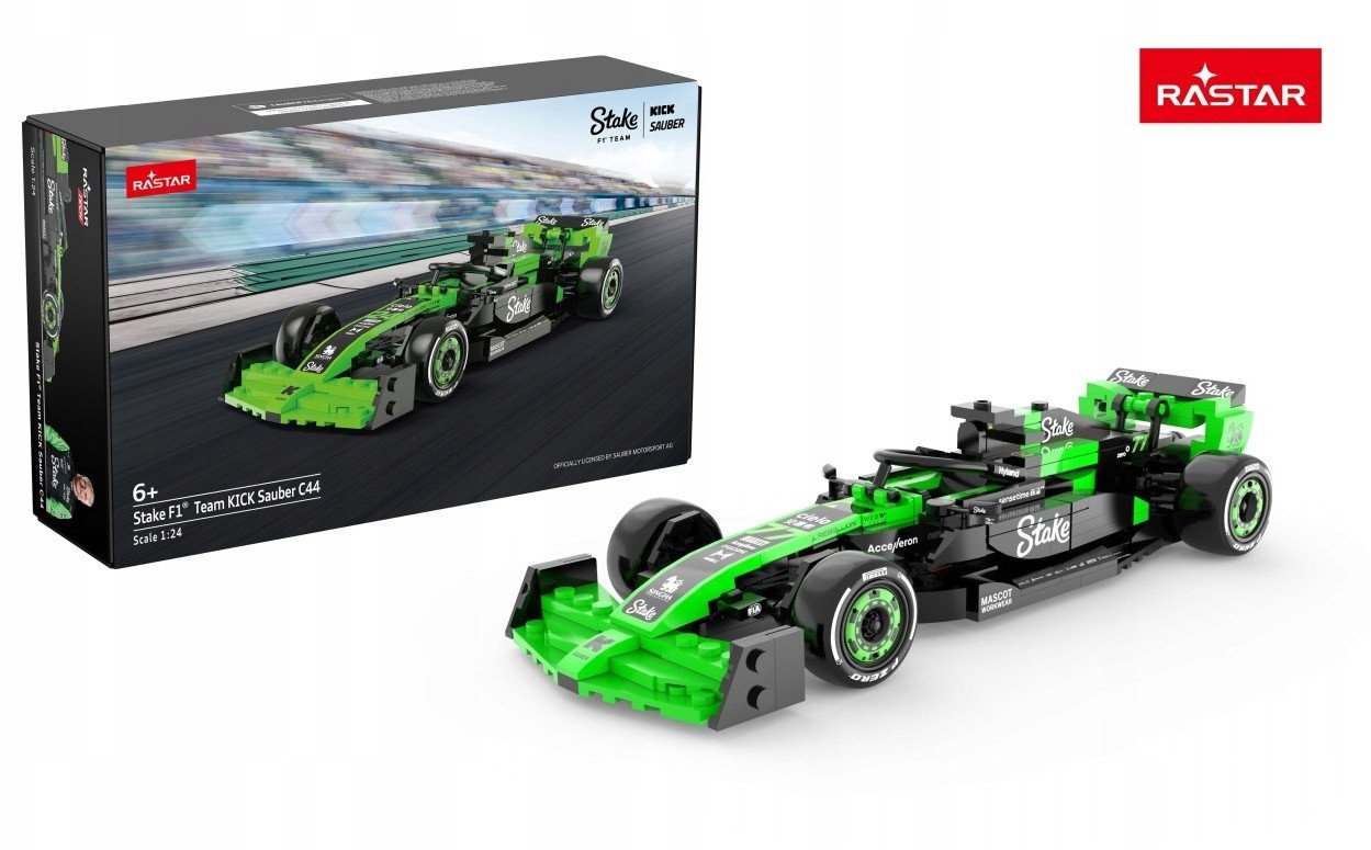Bolid 1:24 Stake F1 Team KICK Sauber C44 Klocki Zielony RASTAR EDUKAMP