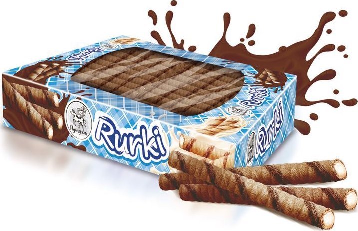 Flying Cow Rurki waflowe z nadzieniem o smaku kakaowym 450 g