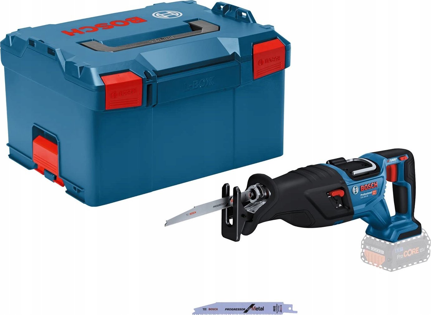 Bosch Bosch Cordless saber saw BITURBO GSA 18V-28 Professional solo (blue/black, without battery and charger, in L-BOXX)