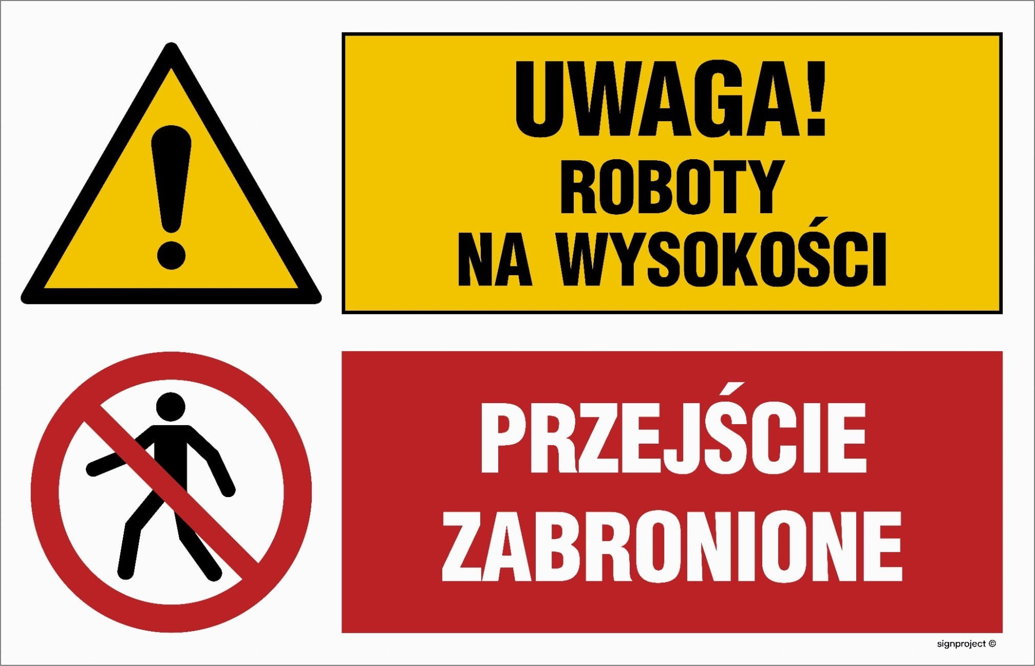 Mój dom Uwaga! Roboty Na Wysokości, Przejście Zabronione 700 X 467 - Duża Tablica Libres Polska Sp Oi039_700X467_Pn 5904937431676