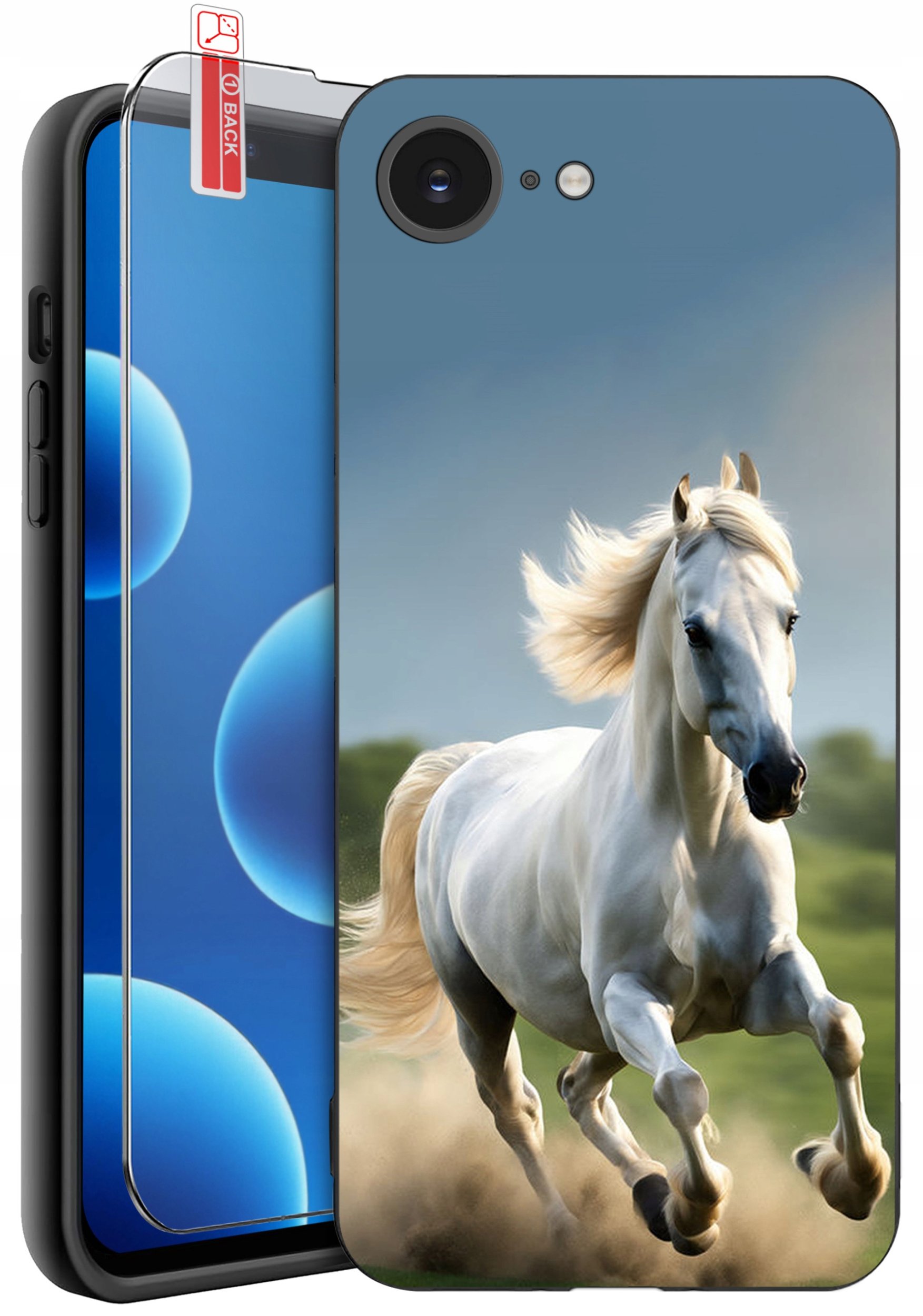 ETUI do iPhone 16e | WZORY | SILIKONOWE MATT CASE + SZKŁO 9H