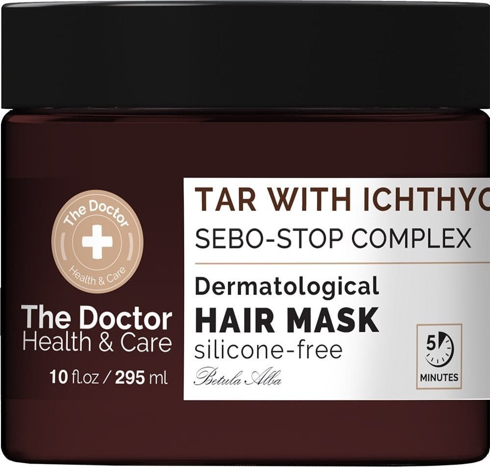 THE DOCTOR_Health & Care maska do włosów przeciw przetłuszczaniu Dziegieć + Ichthyol + Sebo-Stop Complex 295ml