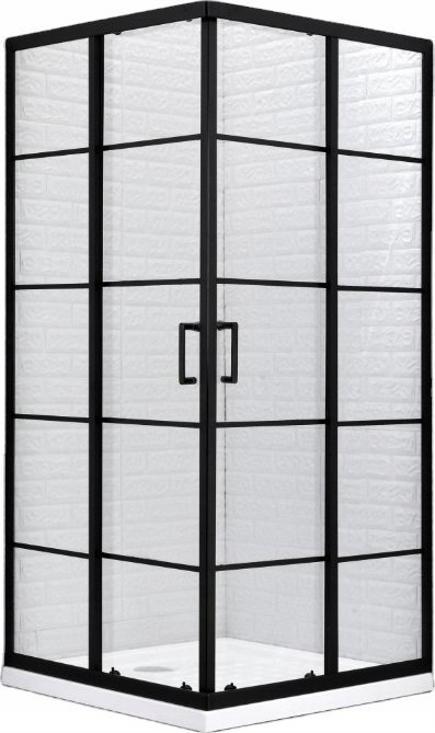 INDES Czarna kabina prysznicowa przesuwna loft 120x90x190cm