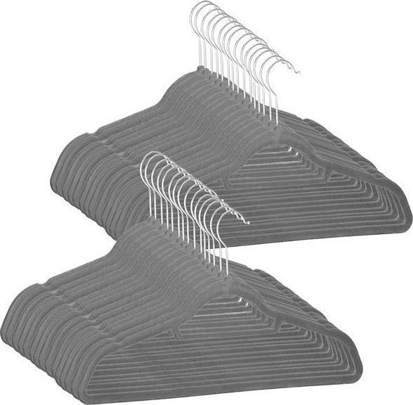 Springos Wieszaki welurowe na ubrania 30 szt. zestaw premium szary UNIWERSALNY