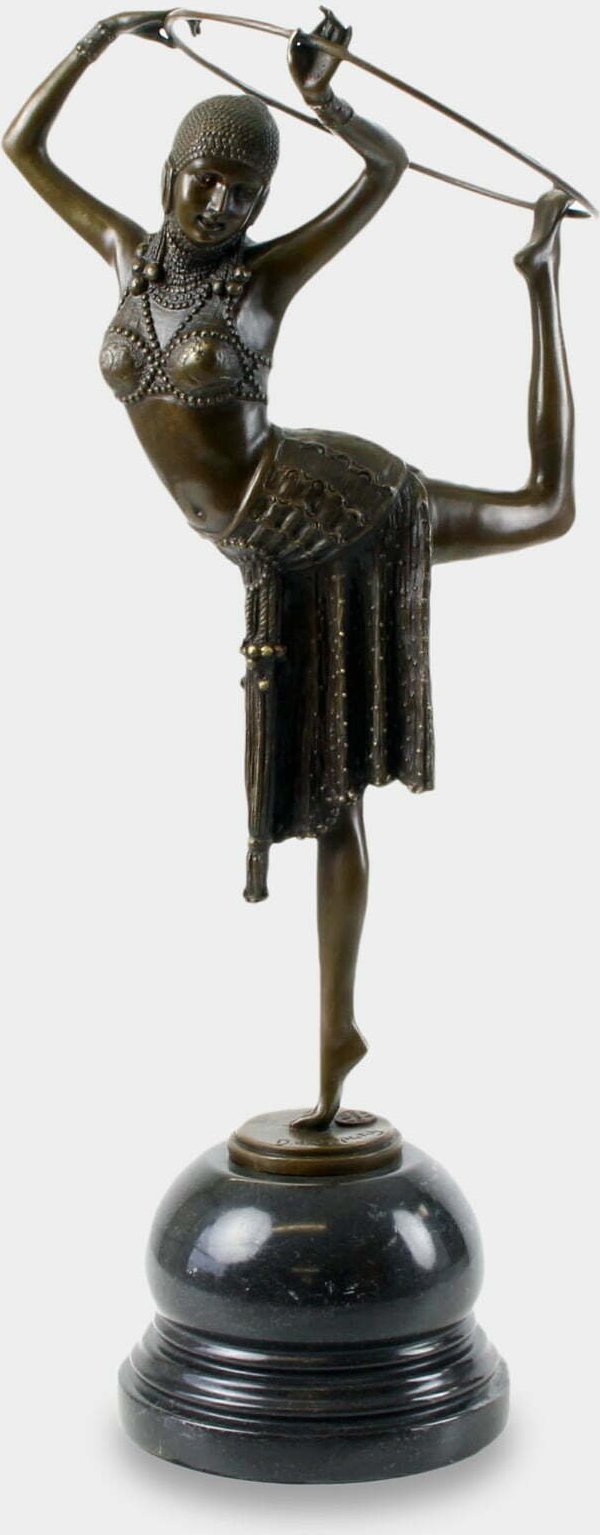 rzezbyzbrazu Tancerka Rewiowa z Obręczą Rzeźba z Brązu
