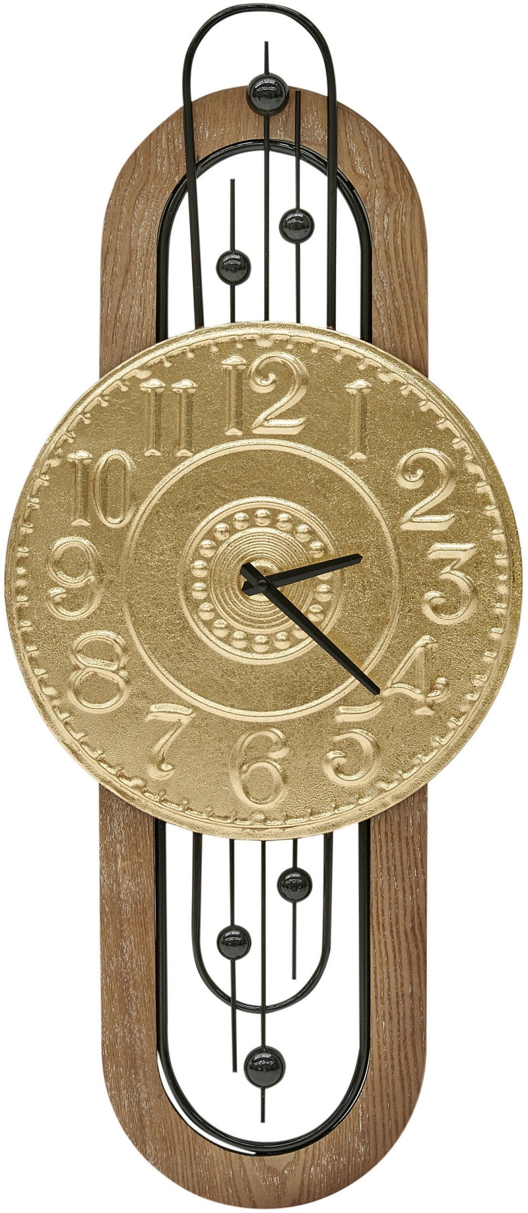 Beliani Zegar ścienny NOBELIUM 36 cm Metal Złoty