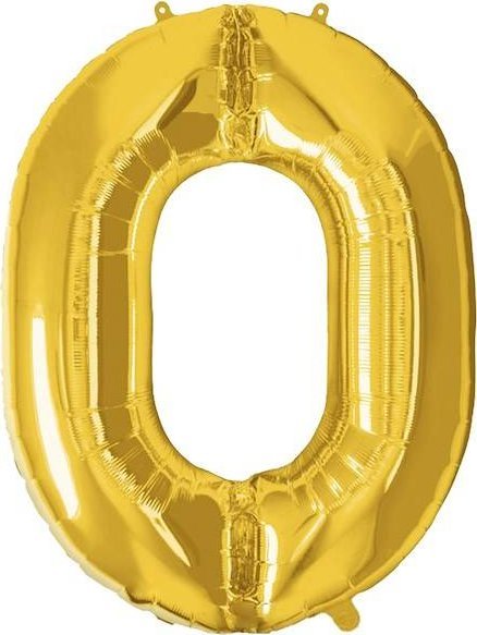 Springos Balon na urodziny cyfra 0 foliowy 40 cm złoty UNIWERSALNY