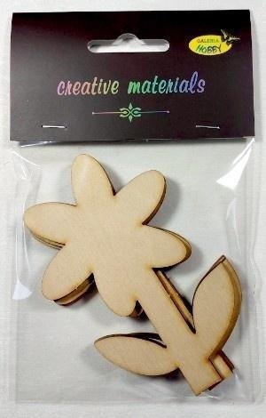 Mudpuppy Elementy ze sklejki 3mm do ozdabiania kwiatek 3szt