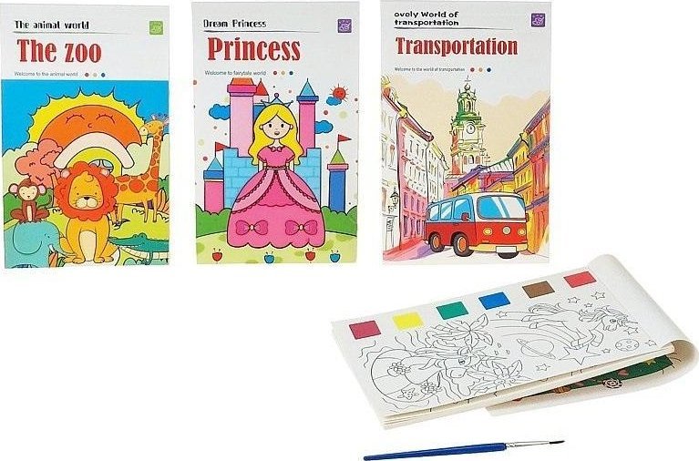 Malowanka wodna z farbkami MIX