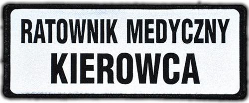 Polska Firma Emblemat RATOWNIK MEDYCZNY KIEROWCA odblaskowy na rzepie 13 x 5 cm NOWY