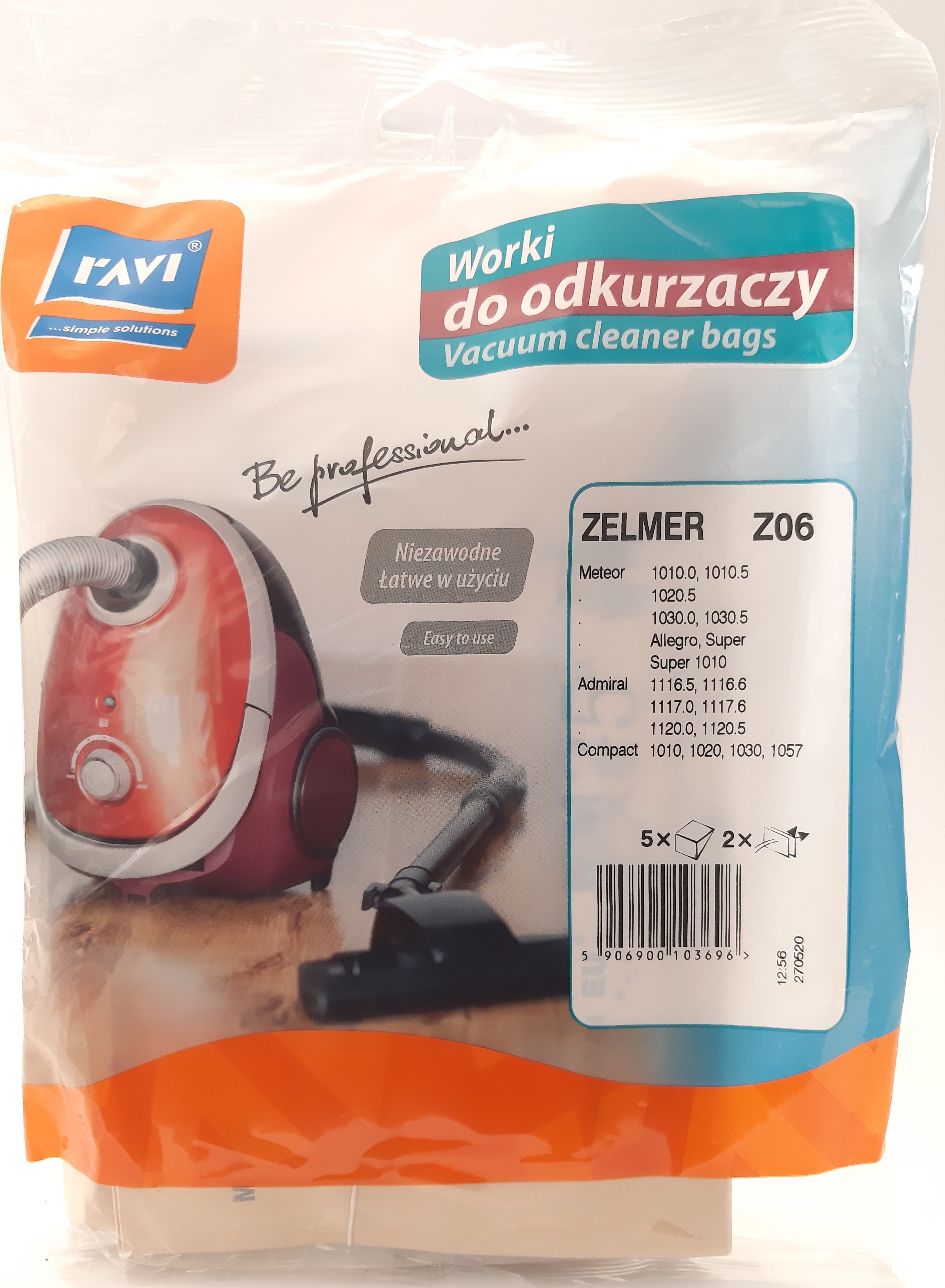 Worek do odkurzacza Ravi Worki Zelmer Meteor Z06 5 szt.+2 filtry