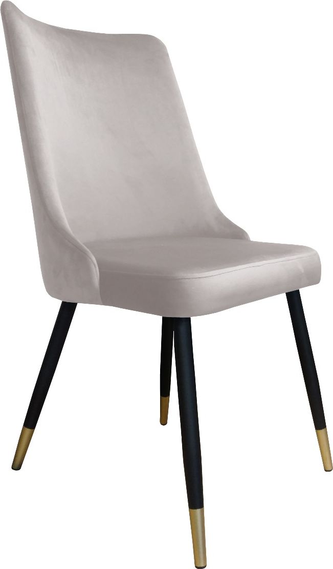 Atos Krzesło CYPRIAN 2 VELVET GOLD jasno szare do salonu ATOS
