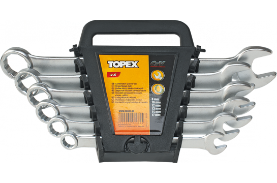 Topex Zestaw kluczy płasko-oczkowych 8-17mm 6szt. (35D755)