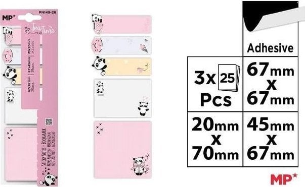 Karteczki samoprzylepne - Panda tea time