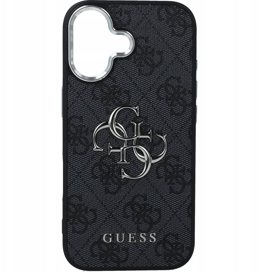 GUESS futerał do IPHONE 17 GUHCP17SP4G4SMCK (4G PU Leather Case with Big 4G and Classic Logo and Silver Metal Camera Frame) czarny