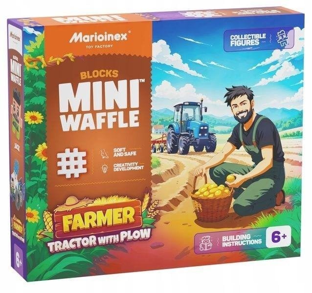 Marioinex Klocki waffle Farmer traktor/pług 50 el (07504)