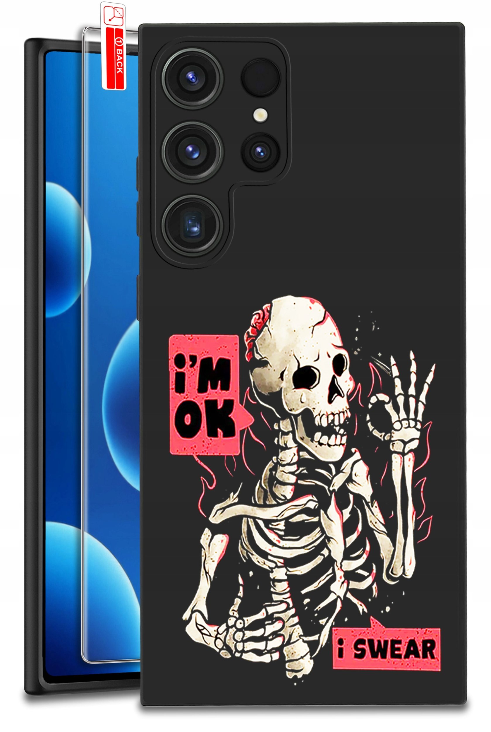 ETUI do Samsung Galaxy S25 Ultra WZORY | SILIKONOWE MATT CASE + SZKŁO 9H