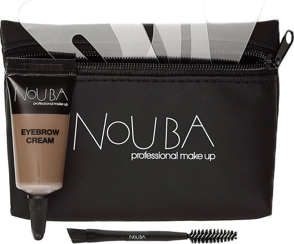 25 Set Nouba: Nouba, Eyebrow Brush + Nouba, Eyebrow Gel, 7 ml + Textile Makeup Bag, Black For Women