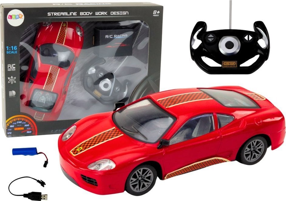 LeanToys Auto Sportowe Zdalnie Sterowane Na Pilota 1:16 R/C Czerwone