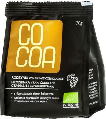 Cocoa RODZYNKI W SUROWEJ CZEKOLADZIE BIO* 70 g - COCOA