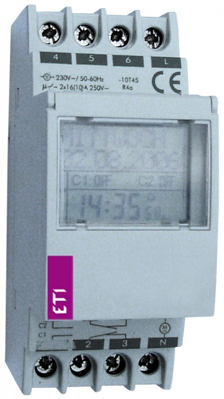 Eti-Polam Programator czasowy 2-kanałowy ETICLOCK 2 IP23 16A 002472012