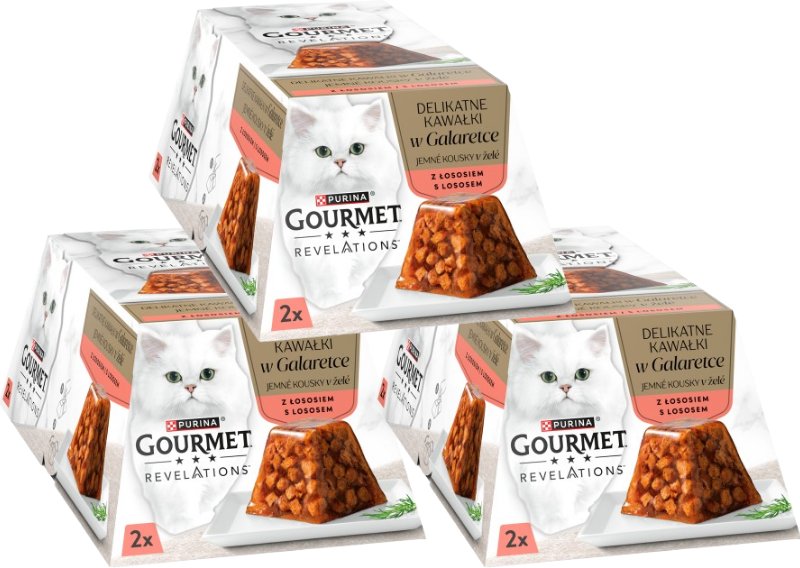 GOURMET Revelations Delikatne Kawałki w Galaretce z Łososiem 3x(2x57g)