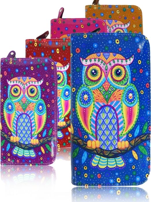 Accessorize Me Duży portfel młodzieżowy damski sowa folk H5