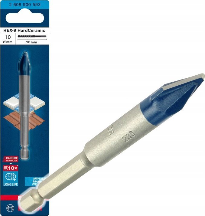 Wiertło Bosch Expert HEX-9 HardCeramic drill, O 10mm (length 90mm)