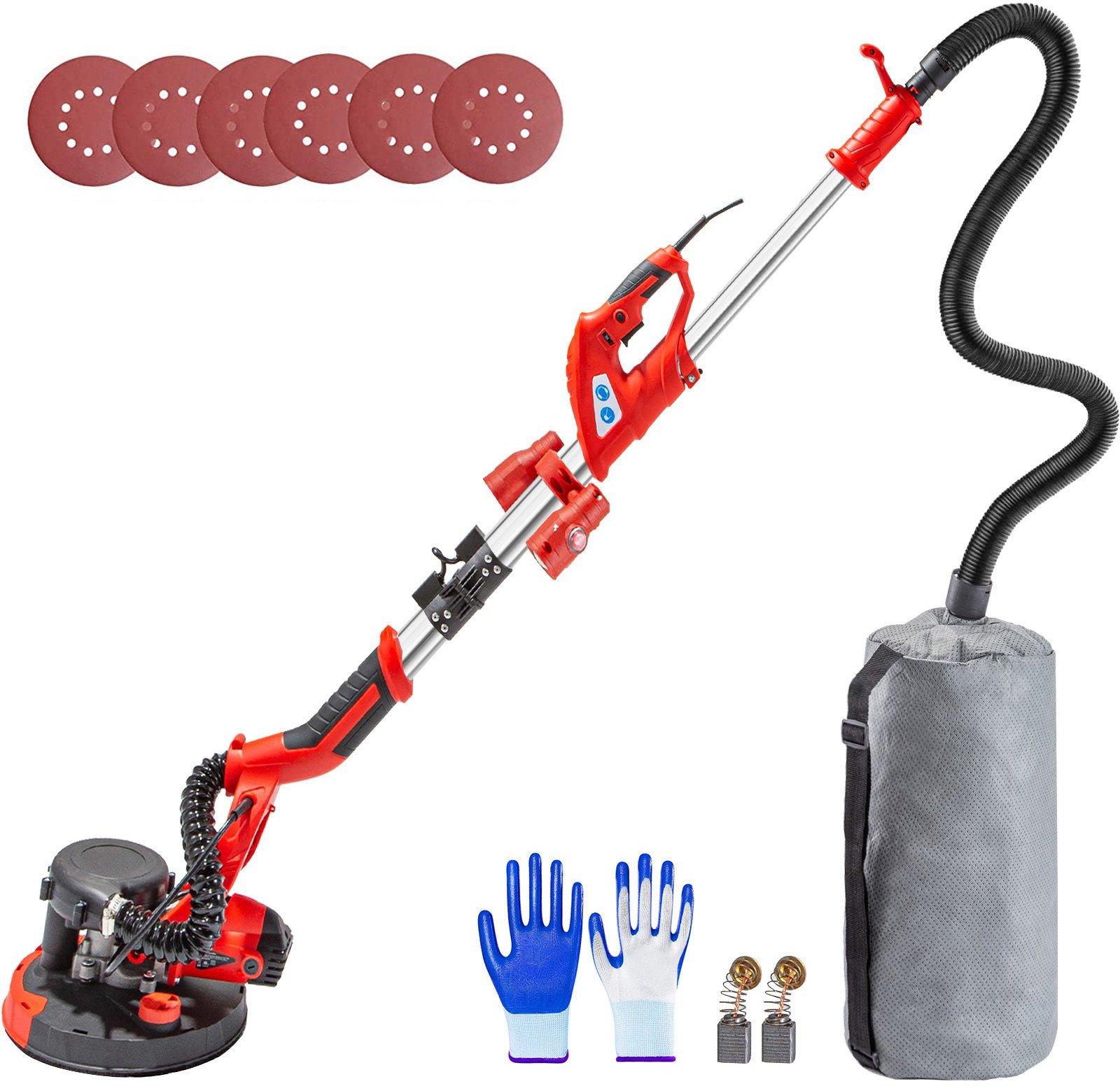 SZLIFIERKA DO GIPSU GŁADZI TYNKU ŻYRAFA 850W 225mm LED + WOREK