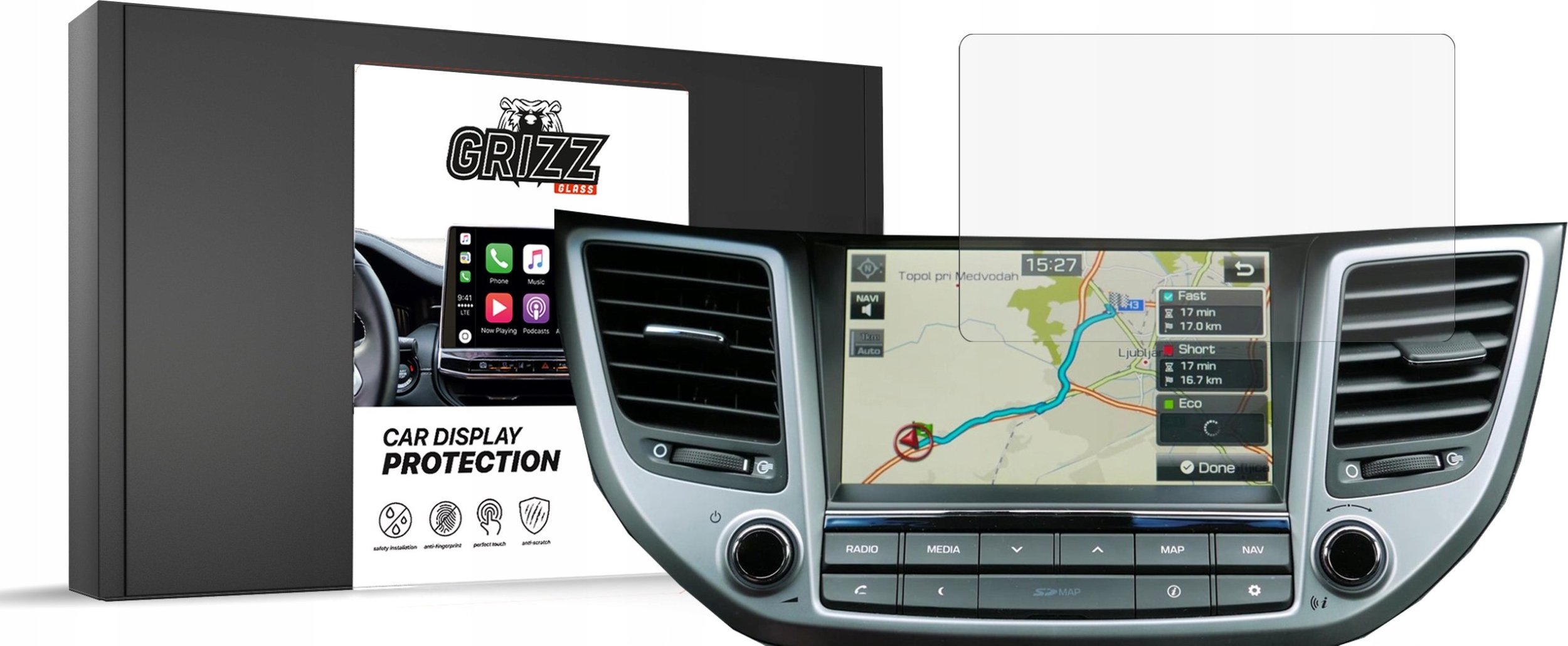 GrizzGlass Folia matowa GrizzGlass CarDisplay Protection do Hyundai Tucson 2015-2019