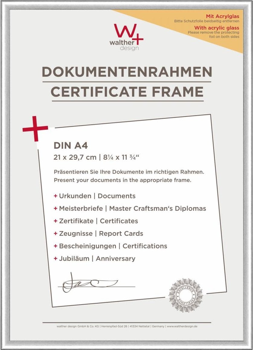Ramka Walther Walther New Lifestyle 21x29,7 silver KVX130S