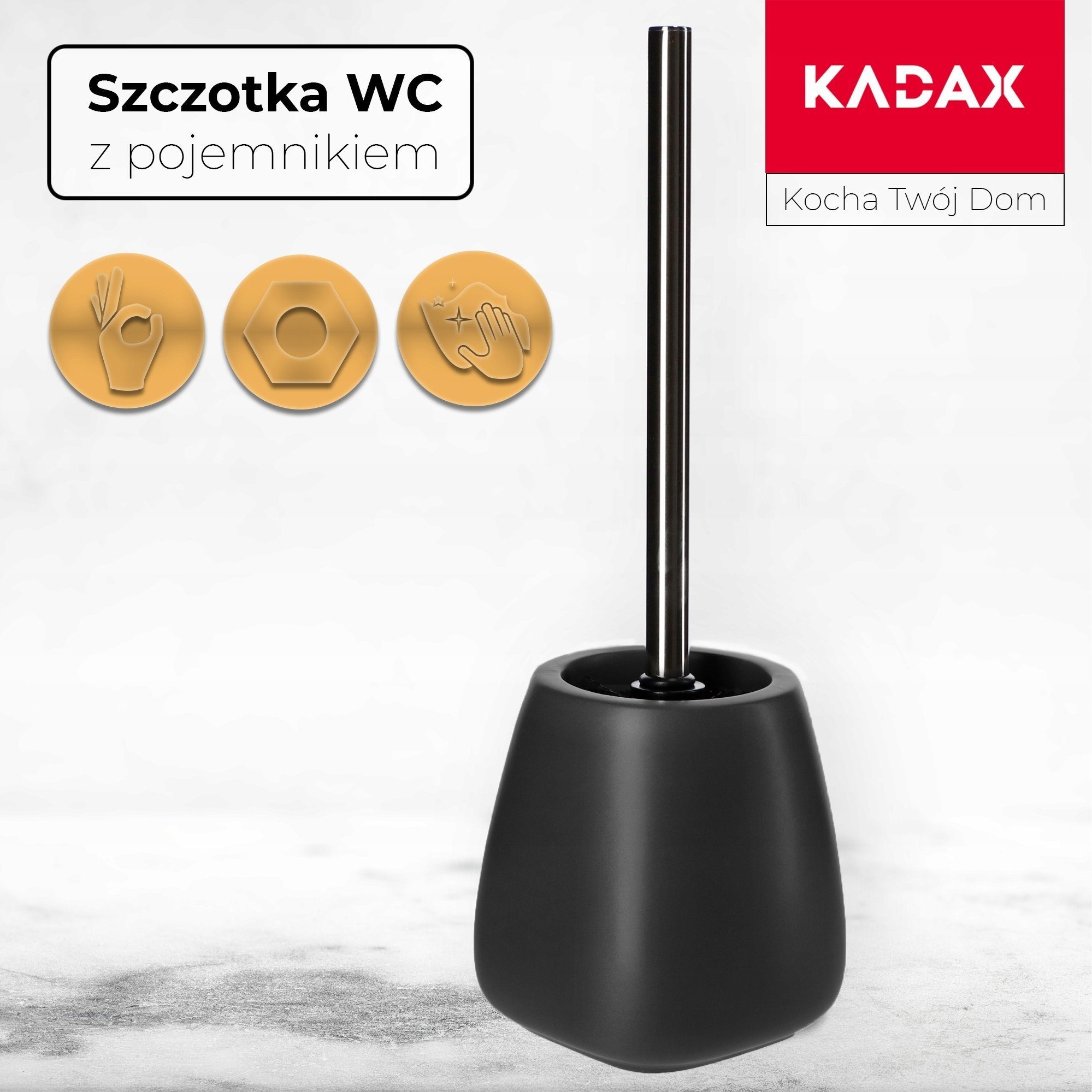 Kadax Szczotka do WC stojąca czarny