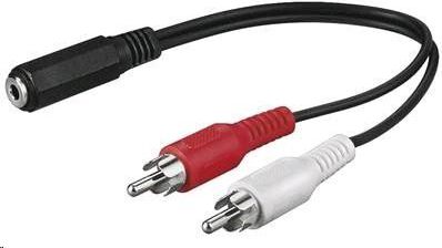 Kabel PremiumCord Jack 3.5mm - RCA (Cinch) x2 1.5m czarny (kjackcinb2)