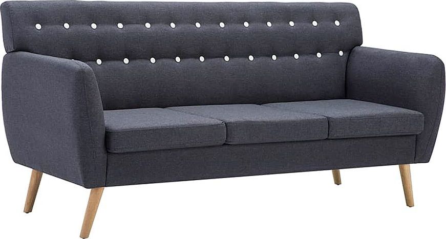 Elior 3-osobowa ciemnoszara sofa pikowana - Lilia