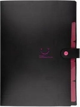 Teczka plastikowa A4 z 5 przegródkami czarna