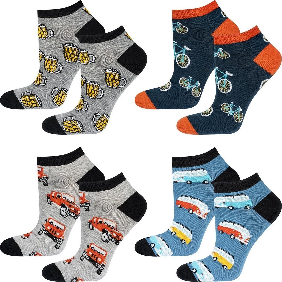 Soxo Stopki męskie SOXO kolorowe - 4 Pary 4045