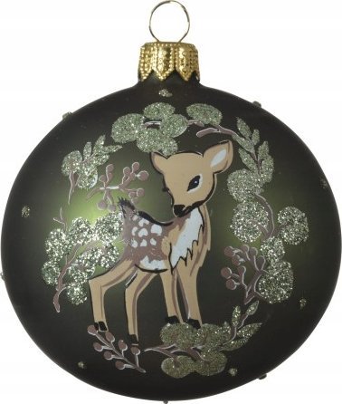 Kaemingk Bombka na choinkę szklana zielona ozdoba świąteczna 8 cm